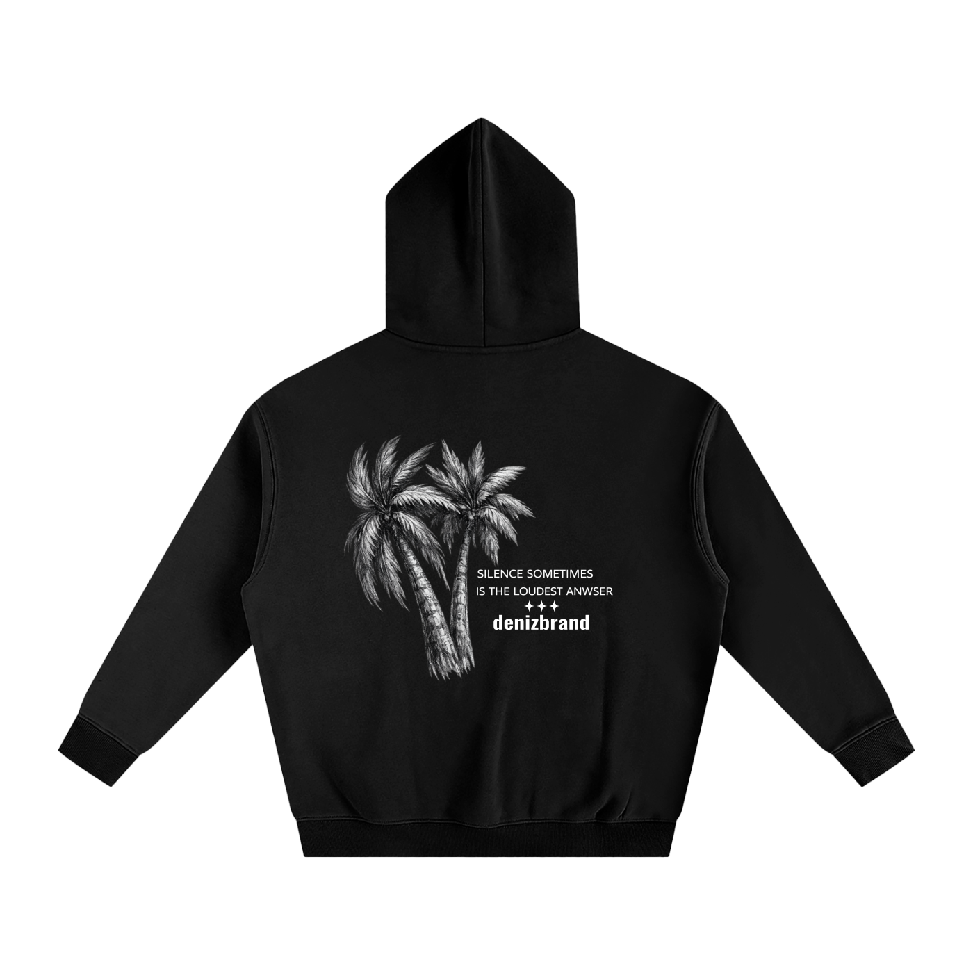 Oversize Silent Anwser Fleeced Hoodie