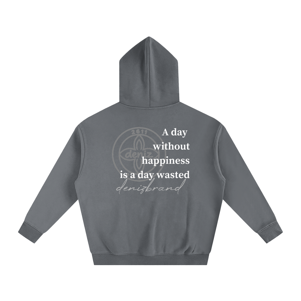 Oversize Fleeced Happyness Hoodie
