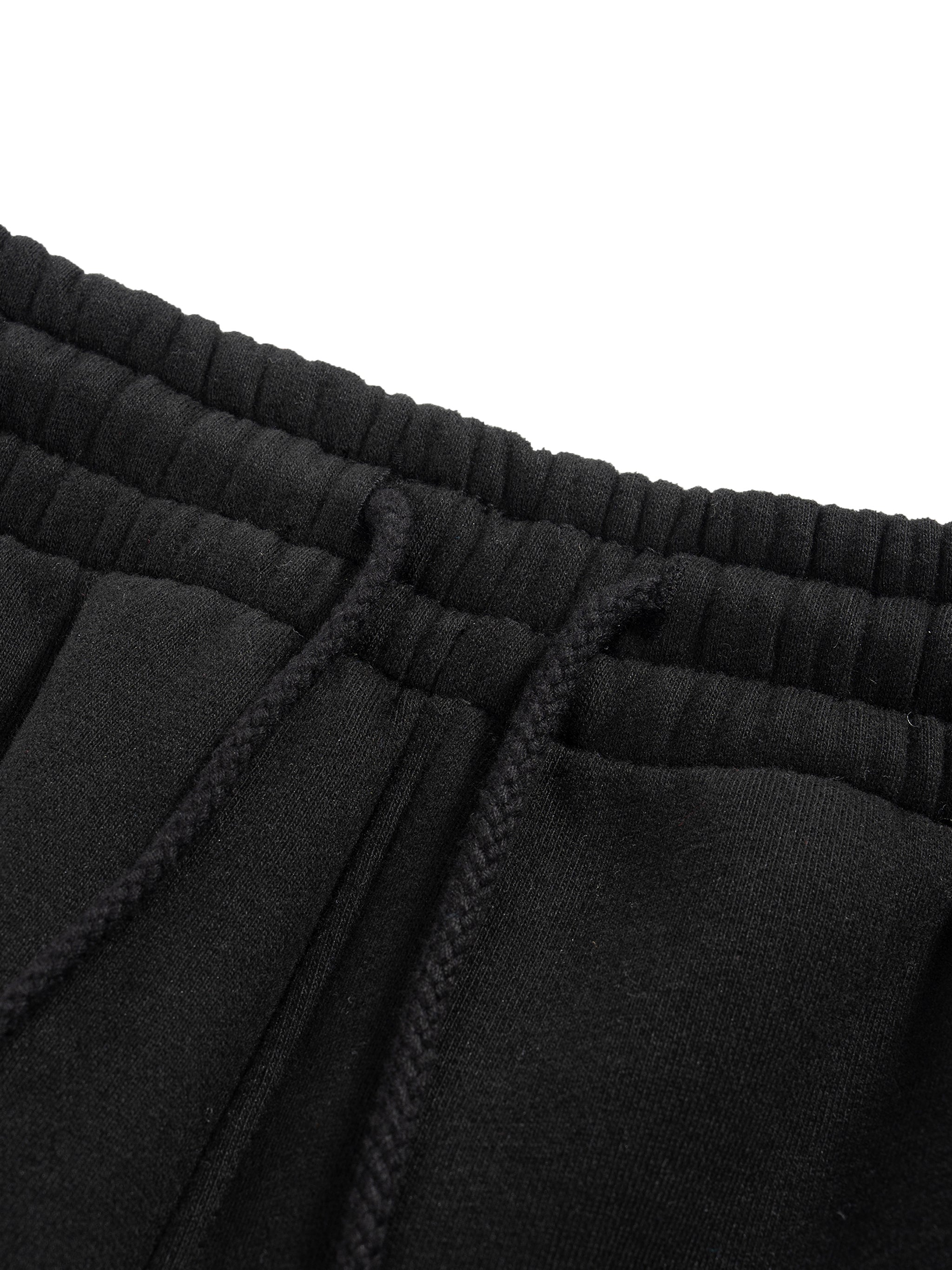 Fleece Drawstring Straight-Leg Baggy Sweatpants